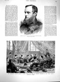 Original Old Antique Print 1880 Francis Russell Duke Bedford Sergeant Marshman
