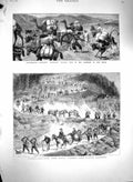 Original Old Antique Print 1880 Cyprus Mount Troodos Winter Quarters Afgh 19th