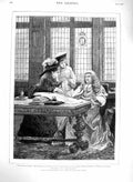 Original Old Antique Print 1880 John Morgan Wards Chancery Ladies Man Wig 19th