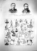 Old Antique Print 1880 Australia Cricket Sport Crystal Palace Cadenhead 19th