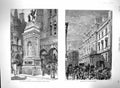 Original Old Antique Print 1880 Temple Bar Memorial Police Courts Bow London