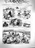 Original Old Antique Print 1880 Grouse Drive Glenmuick Hunting Scotland 19th