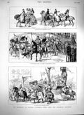 Old Antique Print 1880 Cologne Cathedral Historical Procession Hanseatic 19th