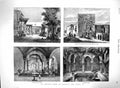 Original Old Antique Print 1880 Algeria Tunis Bazaar Gate Citadel Djerid Bath