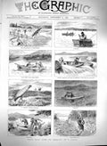 Original Old Antique Print 1880 Bala Lake Chester Canoe Llannwchlyn Boa 19th