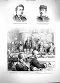 Original Old Antique Print 1880 Masons Banquet Mansion House Hillier Olivey War