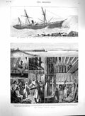 Original Old Antique Print 1880 Severn Tunnel Works Railway Orient Ship Sorata