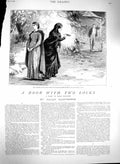 Original Old Antique Print 1880 Illustration Story Door Locks Julian Hawthorne