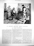 Antique Old Print Ref.299 1880 Illustration Story Door Locks Julian Hawthorne