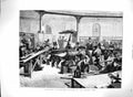 Original Old Antique Print 1880 Melbourne Australia Reading Room Men Fine Art
