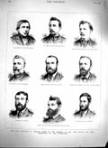 Old Antique Print 1880 Land Agitation Ireland Biggar Healy Parnell Dillon 19th