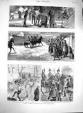 Original Old Antique Print 1880 Land Agitation Ireland Ballinrobe Boycot 19th