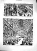 Old Antique Print 1880 Agitation Ireland Boycott Lough Australia Cantata 19th