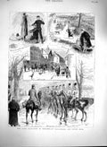 Original Old Antique Print 1880 Land Agitation Ireland Ballinrobe Lough Mas 19th