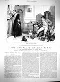 Original Old Antique Print 1880 Illustration Story Chaplain Fleet Charles Green