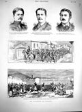 Original Old Antique Print 1880 Dulcigno War Owen Whittuck Rice Henn Siers 19th