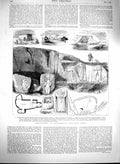 Original Old Antique Print 1880 Antiquities Carchemish Syria Jerablis Arch 19th