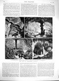 Original Old Antique Print 1880 Cave Adelsberg Austria Calvarienberg Belvedere