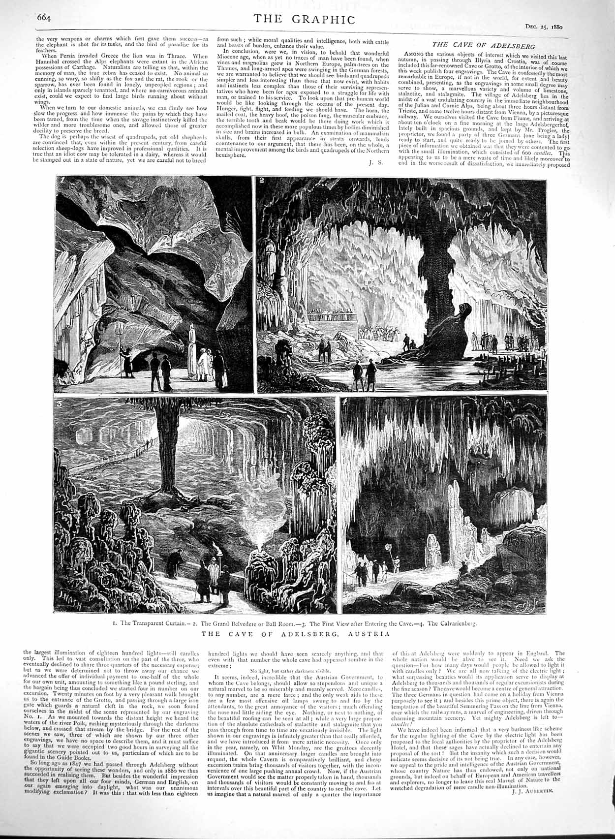 Original Old Antique Print 1880 Cave Adelsberg Austria Calvarienberg Belvedere