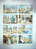 Original Old Antique Print 1880 Colour Grandpapa Children Grandmamma Country