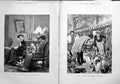 Original Old Antique Print 1880 Four Seasons Flowers Spring Autumn Romance