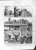 Original Old Antique Print 1881 George Eliot Lodge Arbury Park Griff Astley 19th