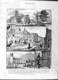Original Old Antique Print 1881 George Elliot Chivers Coton Church V Victorian