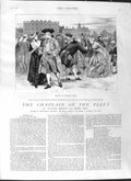 Original Old Antique Print 1881 Illustration Story Chaplain Fleet St. Jam 19th
