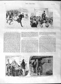 Original Old Antique Print 1881 Land Agitation Ireland Boycott Men Guns 19th