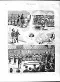 Original Old Antique Print 1881 Indian Durbar Viceroy Khan Khelat Jacobab 19th