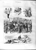 Original Old Antique Print 1881 Land Agitation Men Boat Guard Siers Horses 19th