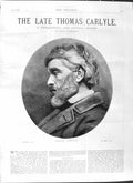 Original Old Antique Print 1881 Thomas Carlyle John Aitken Edinburgh Recto 19th