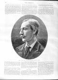 Original Old Antique Print 1881 Portrait Earl Dunraven Mount-Earl Sunday 19th