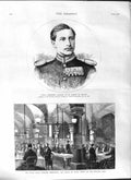Old Antique Print 1881 Prince Frederick Prussia Naval College Greenwich 19th