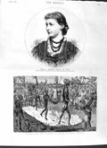 Original Old Antique Print 1881 Princess Augusta Prussia Hindoo Ceremony Ma 19th