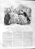 Old Antique Print 1881 Illustration Story Chaplain Fleet Dancing Men Lady 19th