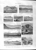Old Antique Print 1881 Transvaal War Bartle Frere Modder Inquelo Mountain 19th