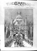 Original Old Antique Print 1881 Royal Wedding Berlin Mediaeval Gate Bellevue