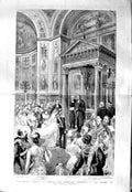 Old Antique Print 1881 Royal Wedding Berlin Chapel Castle Duke Edinburgh 19th