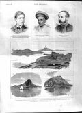 Original Old Antique Print 1881 Earthquake Monte Ischia Bradford Poona Josh 19th
