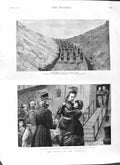 Original Old Antique Print 1881 Portsmouth Ship War Siers Laing'S Neck Poole