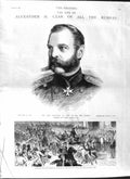 Original Old Antique Print 1881 Portrait Alexander Czar Russia Petersburg Army