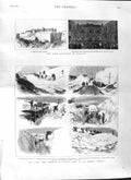 Original Old Antique Print 1881 Snowstorm Scotland Inverness Perth Ireland Gaol