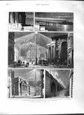 Old Antique Print 1881 Electric Light London Paul'S Cathedral Guildhall 19th