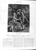 Old Antique Print 1881 Illustration Story Chaplain Fleet Romance Man Lady 19th