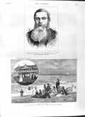 Original Old Antique Print 1881 Monmouth Beach Brand Transvaal War Orange State