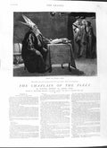 Original Old Antique Print 1881 Illustration Story Chaplain Fleet Book Fate Men