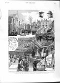 Old Antique Print 1881 National Fisheries Exhibition Norwich Prince Wales 19th