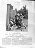 Old Antique Print 1881 Illustration Story Chaplain Fleet Harry Attack Men 19th