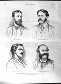 Old Antique Print 1881 Royal Academy Men Gow Dicksee Burges Thornycroft 19th